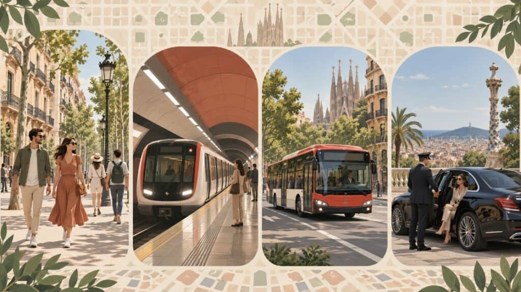 Comparativa visual de distintas formas de moverse por Barcelona